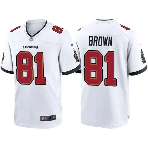 Men Tampa Bay Buccaneers #81 Antonio Brown Nike White Game NFL Jersey.